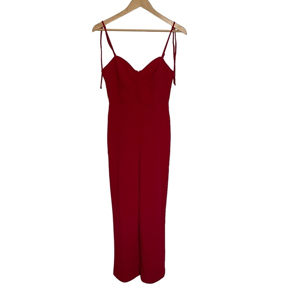 Crystal Sky‎ Red Jump Suit Spaghetti Straps Size M